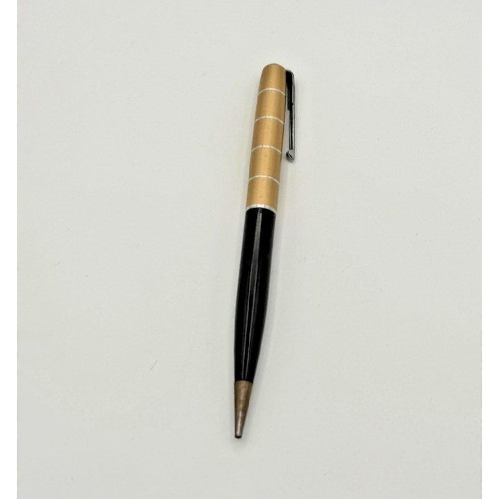Vintage Waterman Mechanical Pencil Gold Tone Black Barrel Working